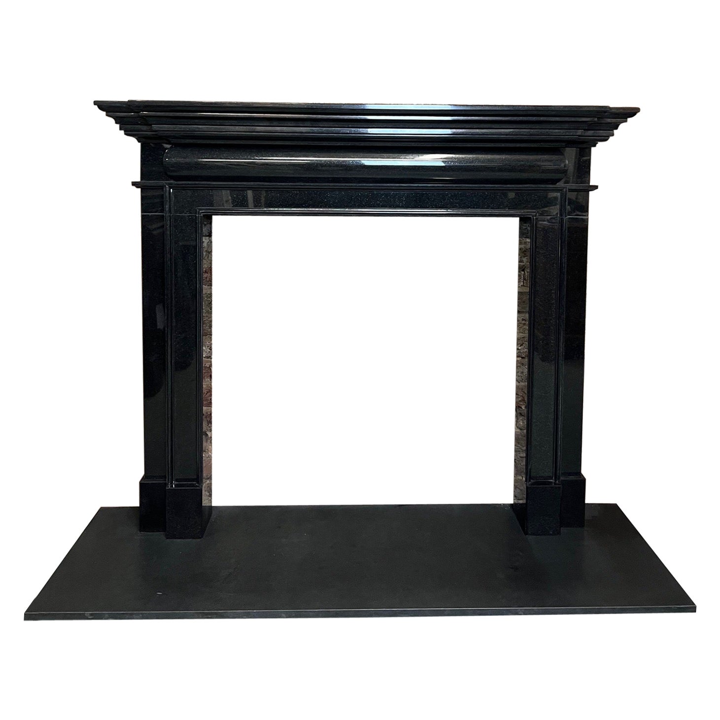 Repisa de chimenea de granito negro del siglo XXI