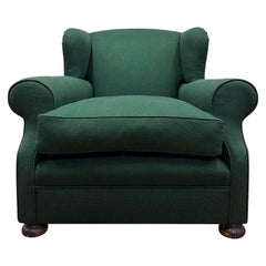 Upholstered English 19th Century Armchair Green 