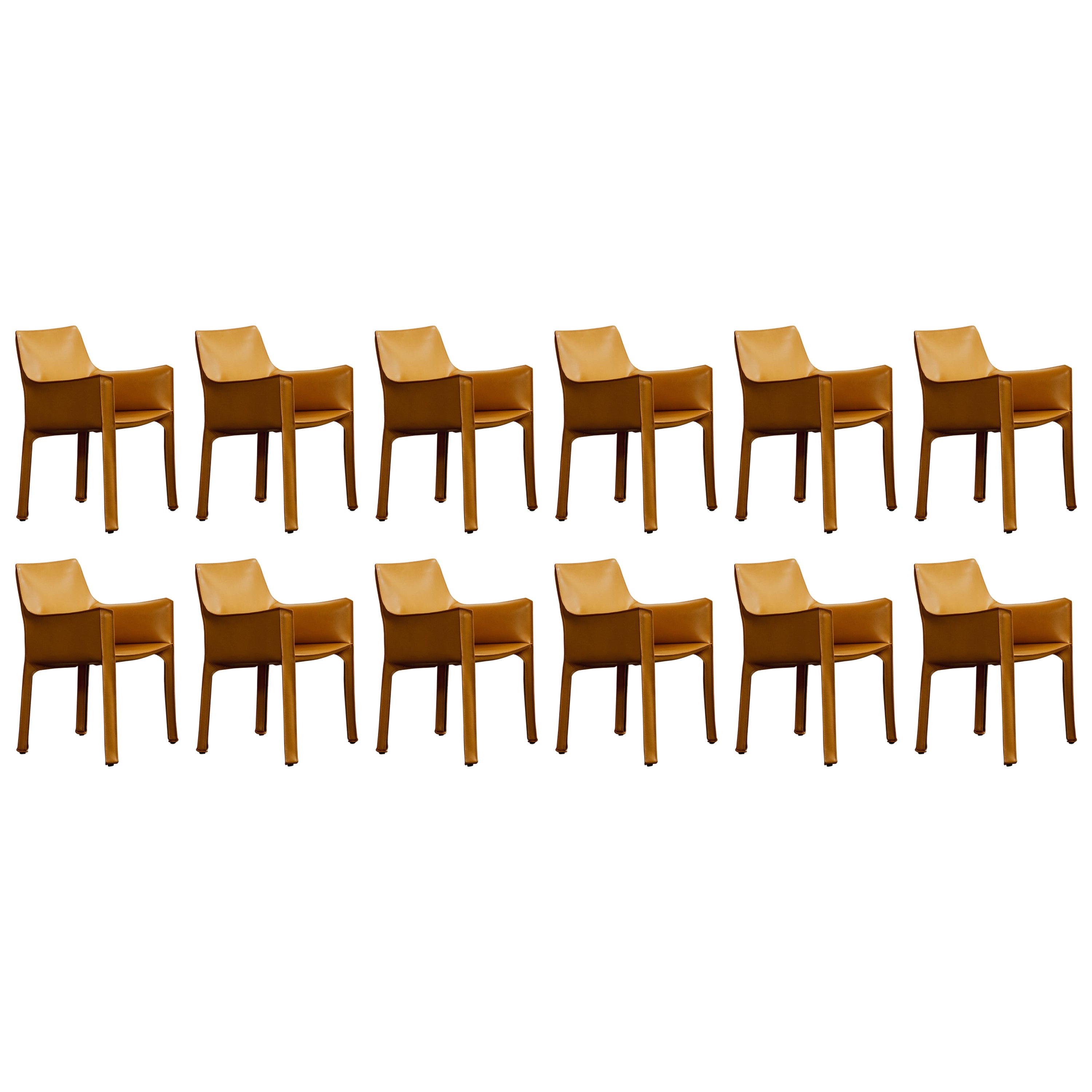 Mario Bellini "CAB 413" Dining Chairs for Cassina, 1977, Set of 12
