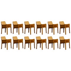 Chaises de salle à manger CAB 413 de Mario Bellini pour Cassina, 1977, lot de 12