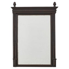 19th Century French Ebonised classical overmantel mirror
