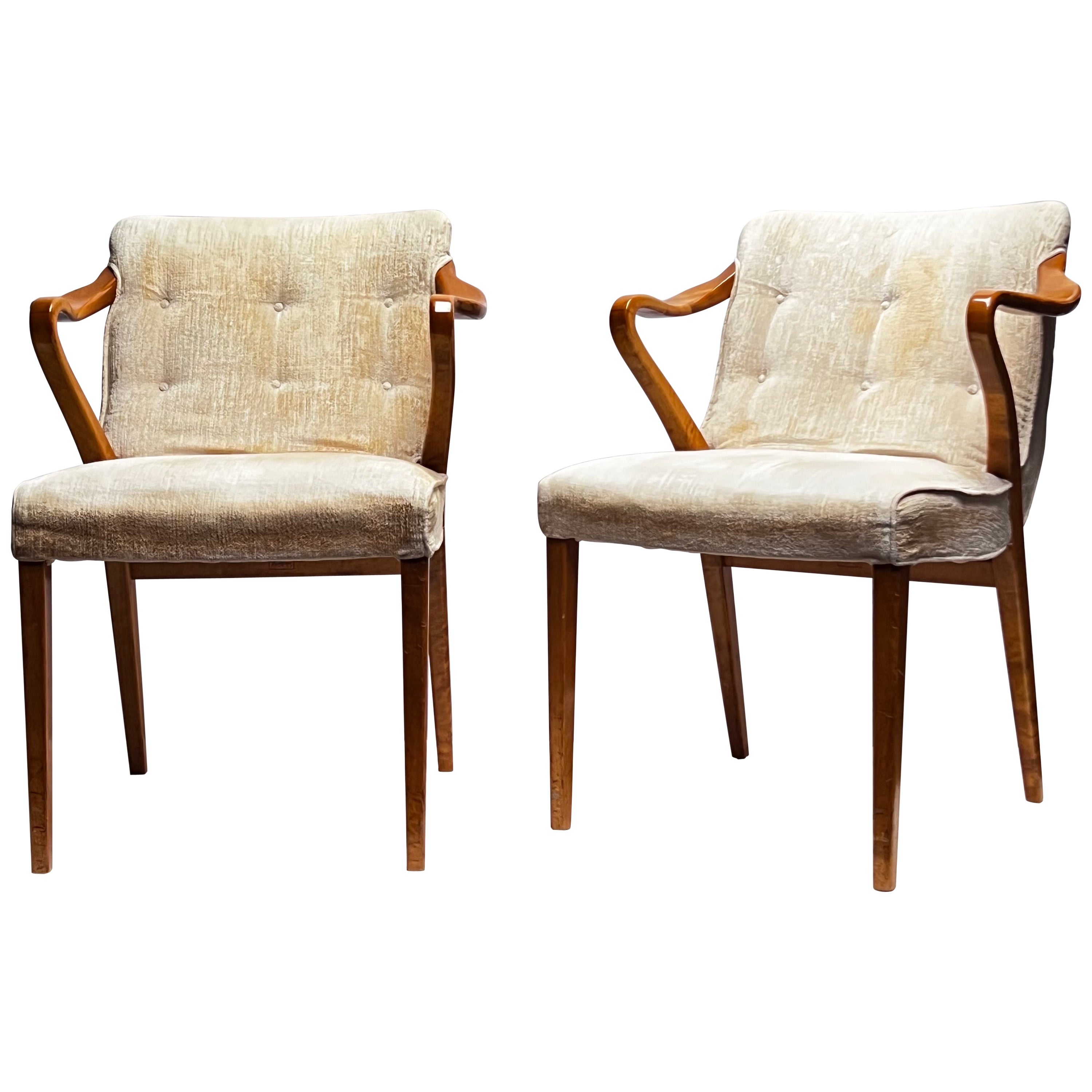 Axel Larsson pair for Bodafors 1930's All Original Decorative and comfortable  For Sale