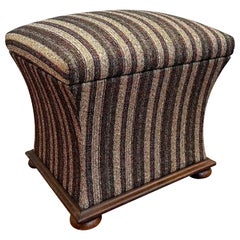 19th Century English Mahogany Upholstered Ottoman Footstool