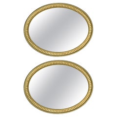 Antique Pair of oval wall mirrors