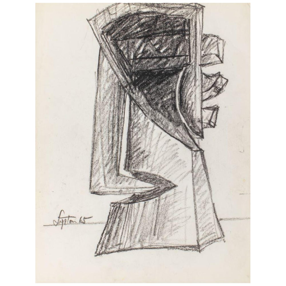 Seymour Lipton Sculpture Study Sketch, 1965 For Sale