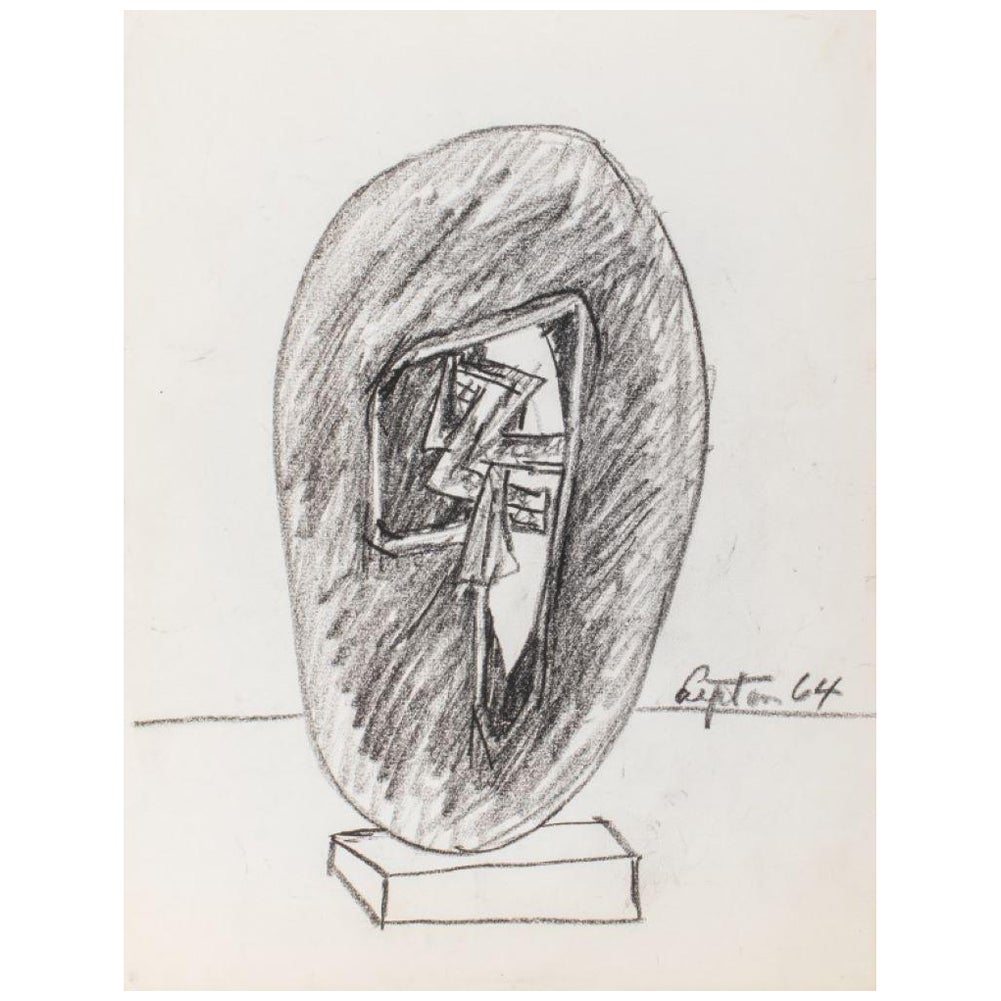 Seymour Lipton-Skulpturstudie, Skizze, 1964 im Angebot