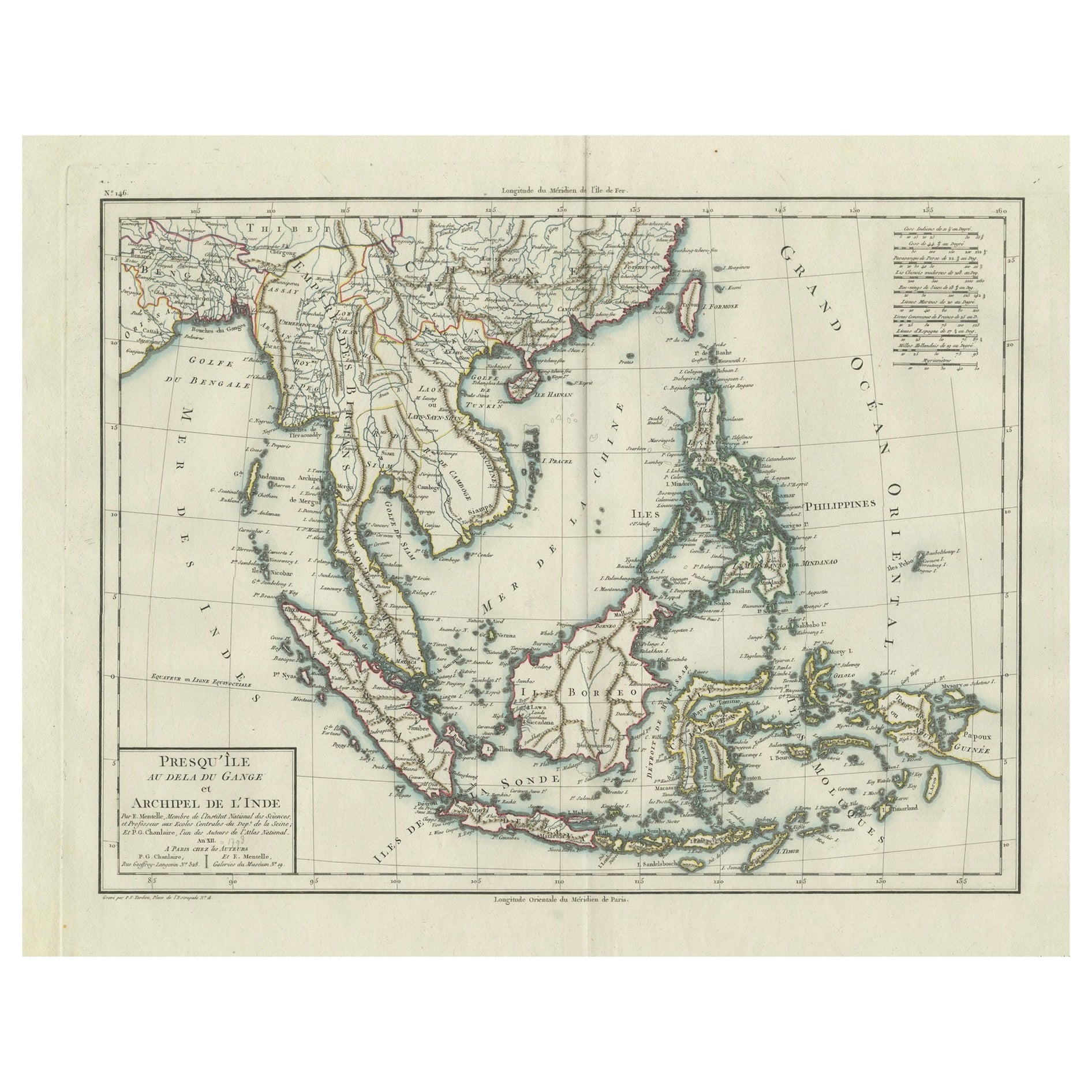 Carte de Tardieu de 1797 du Southeast Asia : L'archipel Malayer et au-delà en vente