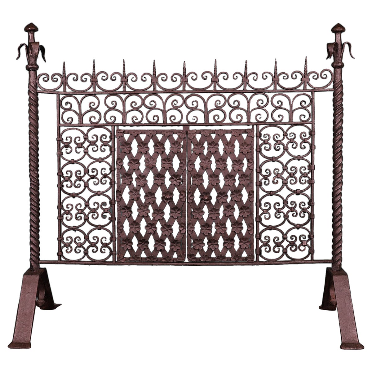 A Large Hand-Wrought Fire Screen