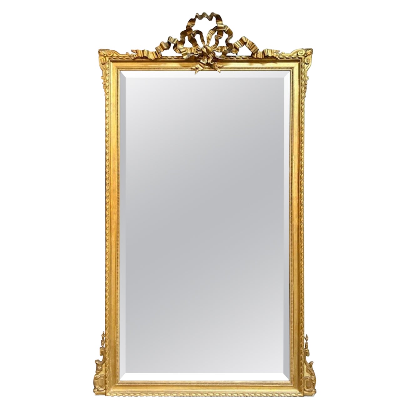 French Louis XVI Giltwood Mirror For Sale