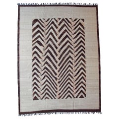 Flachgewebter Teppich mit natürlichem Faser, Farbe und Farbton im modernistischen Design 9'X12'