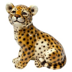 Retro 1970's Italian Ceramic Baby Leopard 