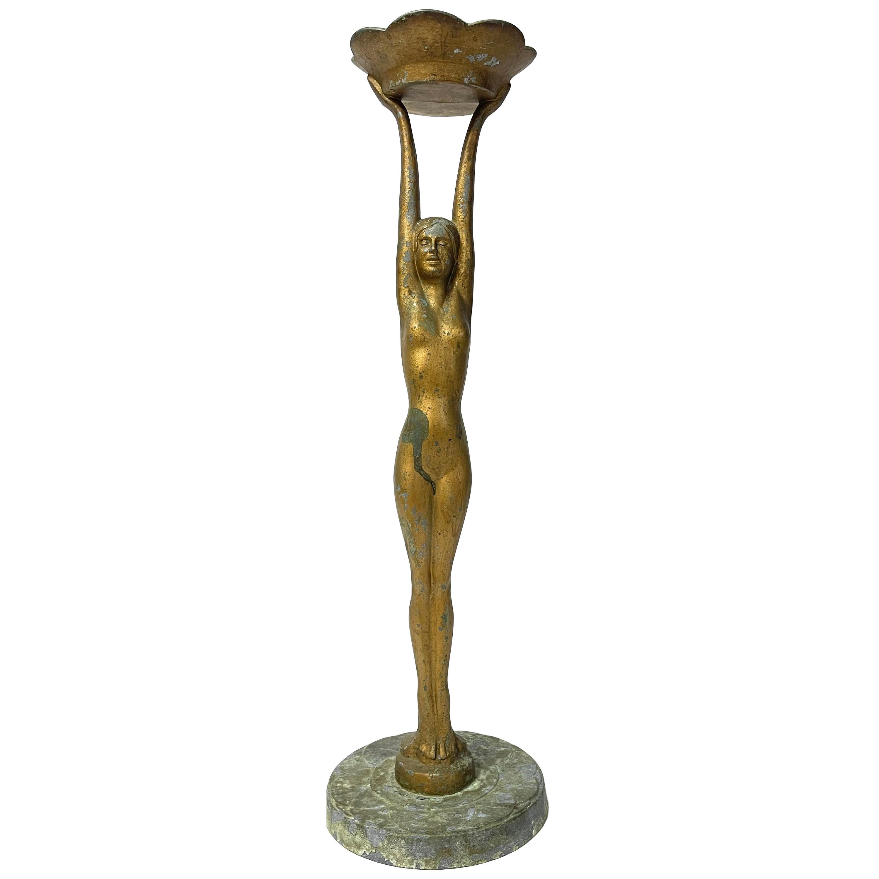 Art Deco Nude Smoking Stand Signed Frankart For Sale