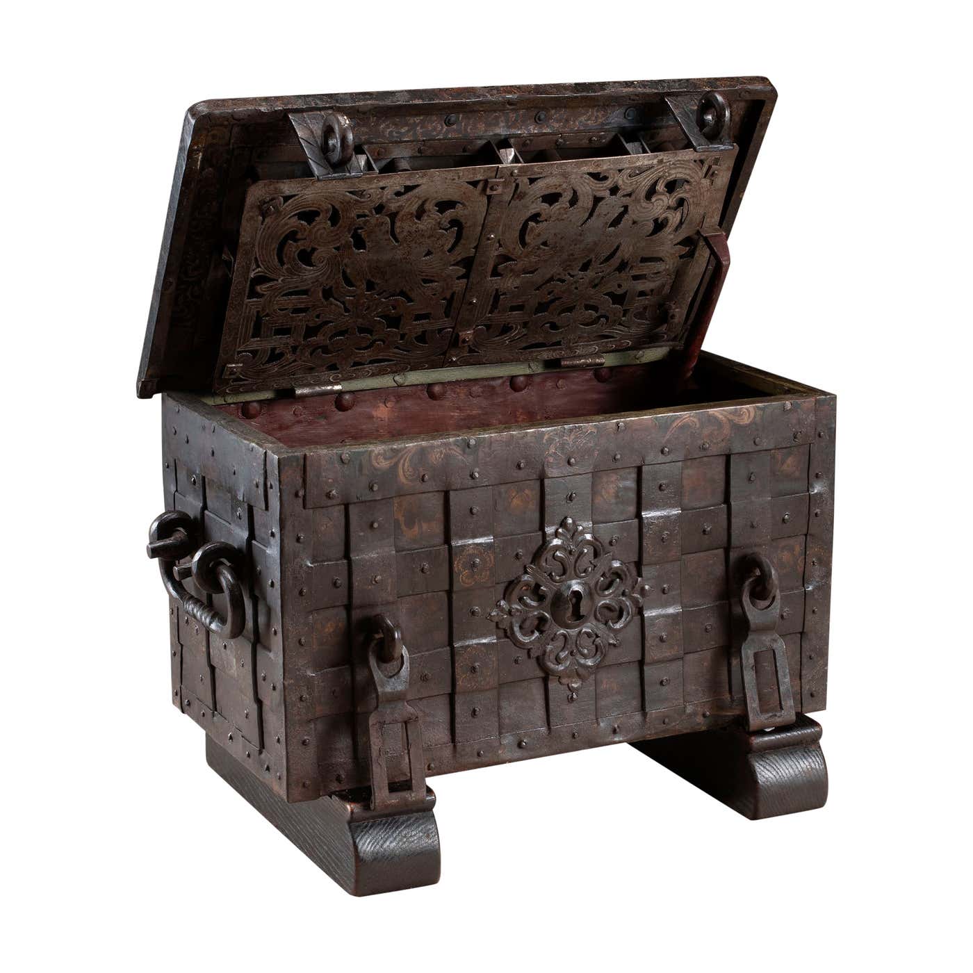 Strongbox Safe Chest Iron Painted Armada 12 bolt lock Nuremberg ...