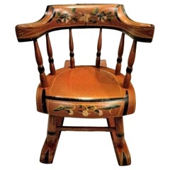 Antique 19Thc Original Paint Decorated Child's Rocking Chair