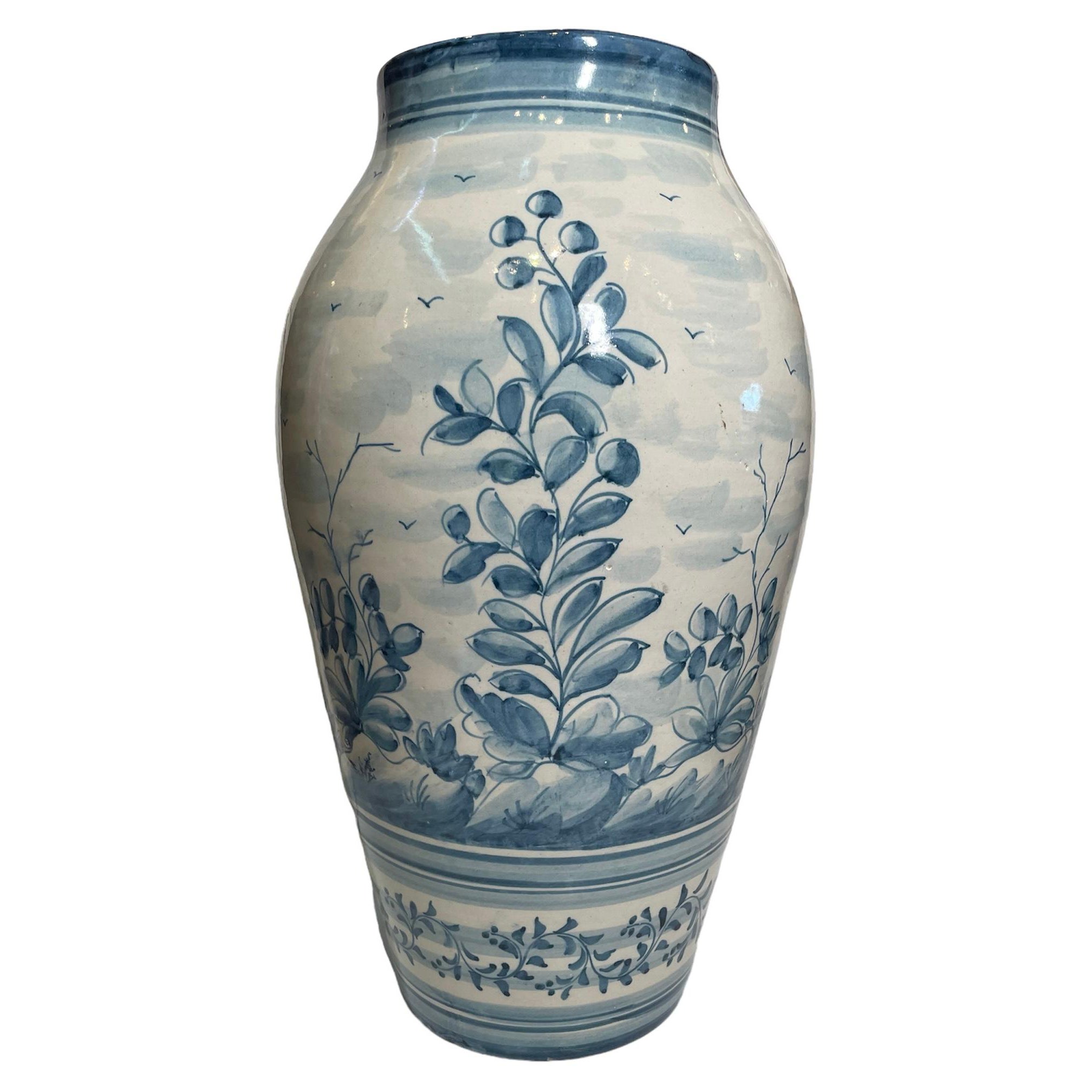 Portuguese Majolica Vase Urn For Sale