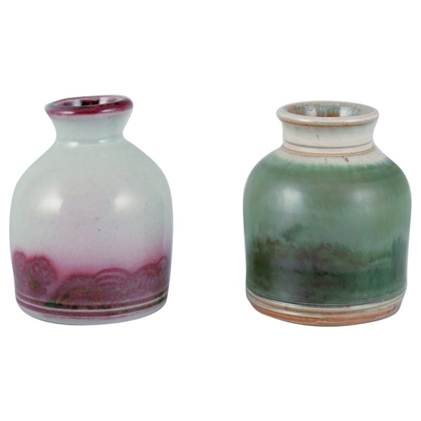 Elly Kuch and Wilhelm Kuch, Germany. Two small ceramic vases. For Sale