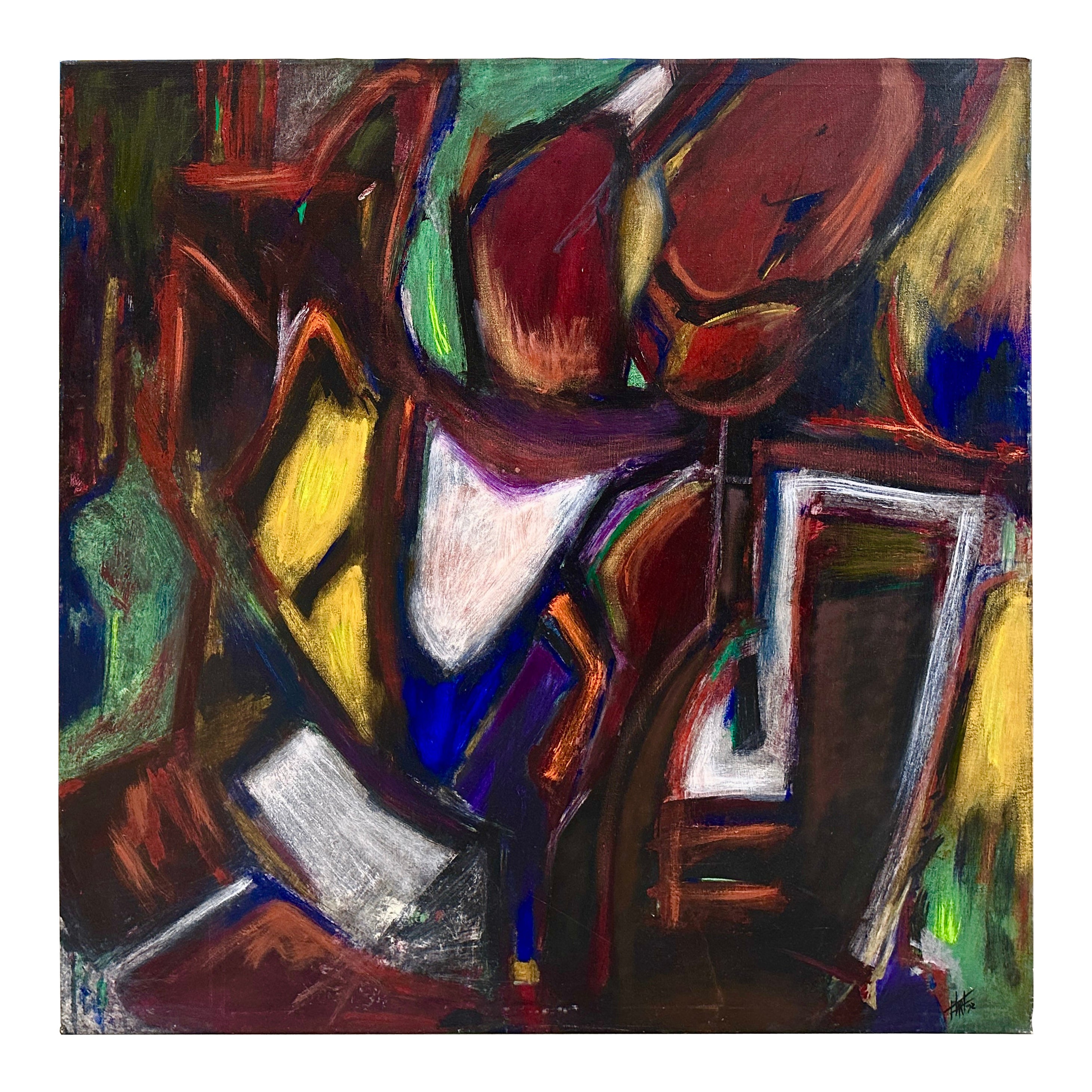 Auffälliges abstraktes Werk von Terrance Hart, 1992 „Mutter und Kind“