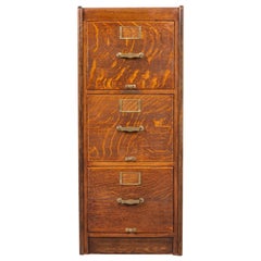 Antique American Craftsman Oak Filing Cabinet