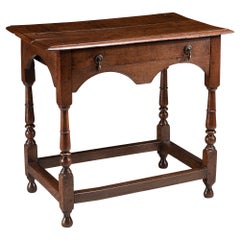 Antique Table Side Occasional Oak Arch 17th century Folk Vernacular 