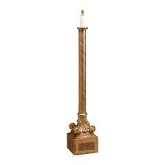 Lamp Floor Standing Gilded Sgrafitto Italian Electrified H176cm 69” Renaissance