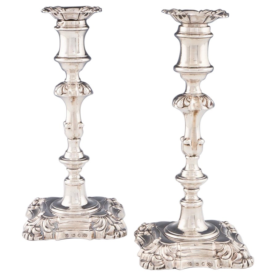 Pair of Sterling Silver Candlesticks Sheffield 1846