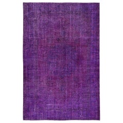 7x10.2 Ft Contemporary Handmade Turkish Area Rug in Purple & Violet Colors