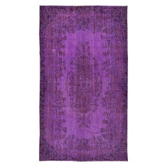 5.7x10 Ft Handmade Turkish Sparta Area Rug in Purple, Idéal pour les intérieurs Modernes