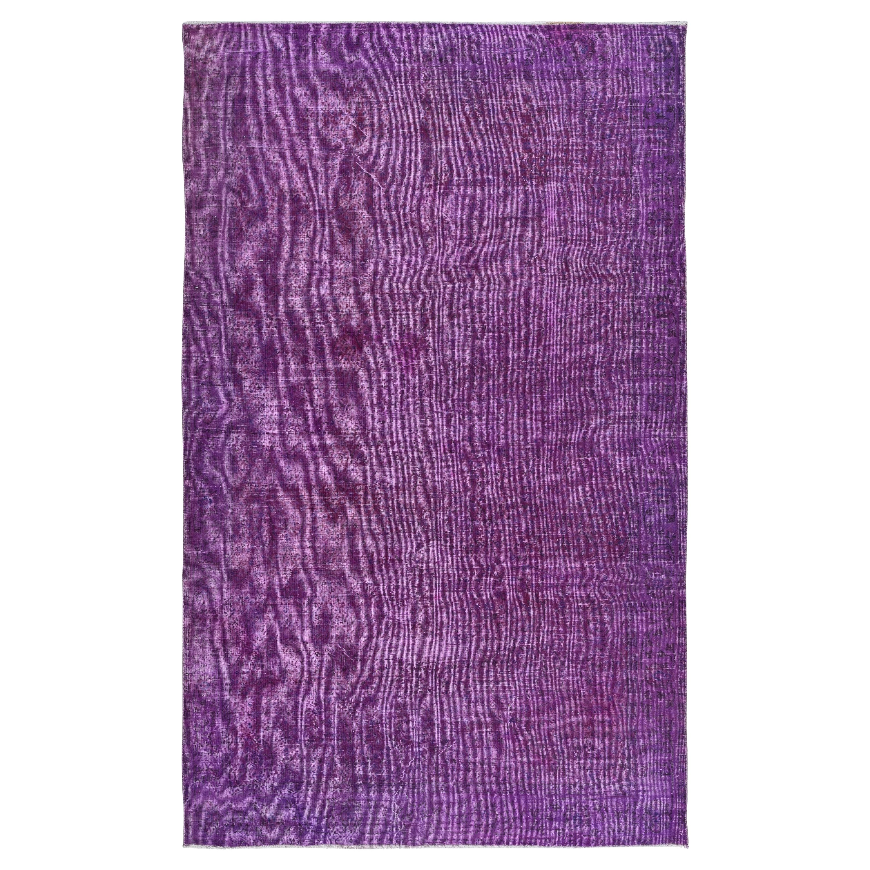 6x9.8 Ft Purple Handmade Indoor Outdoor Rug for Bedroom. Turkish Bohemian Carpet