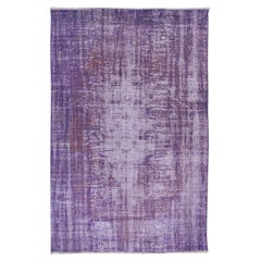 5.5x8.4 Ft Rustic Handmade Distressed Turkish Sparta Area Rug in Orchid Purple