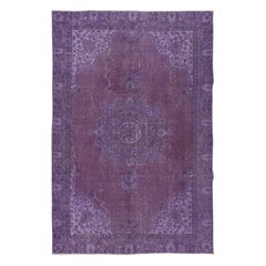 Fantastischer handgefertigter türkischer Teppich 6.3x9,4 Ft mit Medaillon-Design und lila Feld