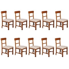 Matched Set of Ten Arts & Crafts Dining Chairs