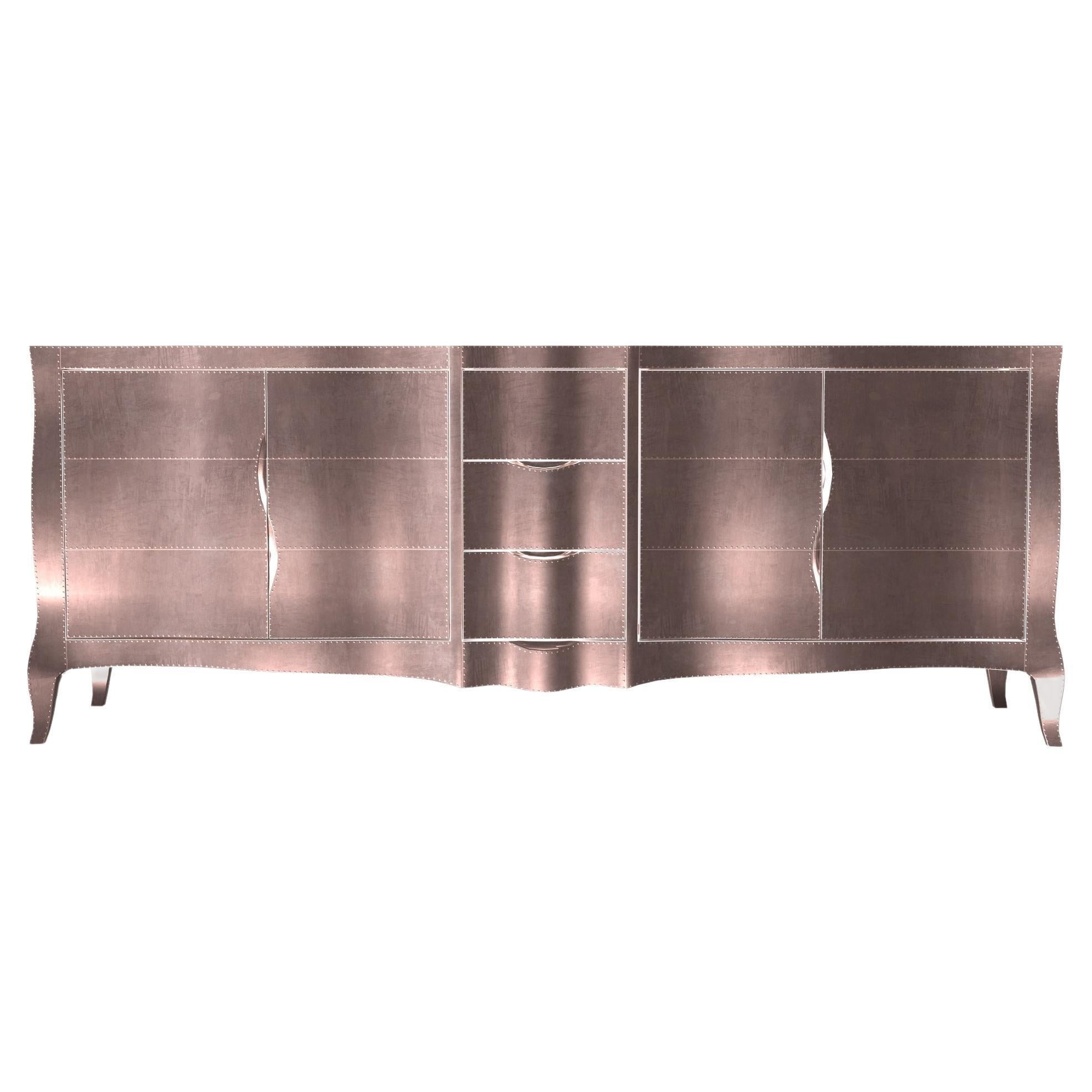 Louise Credenza Art Deco Sideboards in Smooth Copper by Paul Mathieu  For Sale