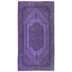 3.7x7 Ft Violet Purple Handmade Small Rug from Turkey, Great 4 Modern Interiors