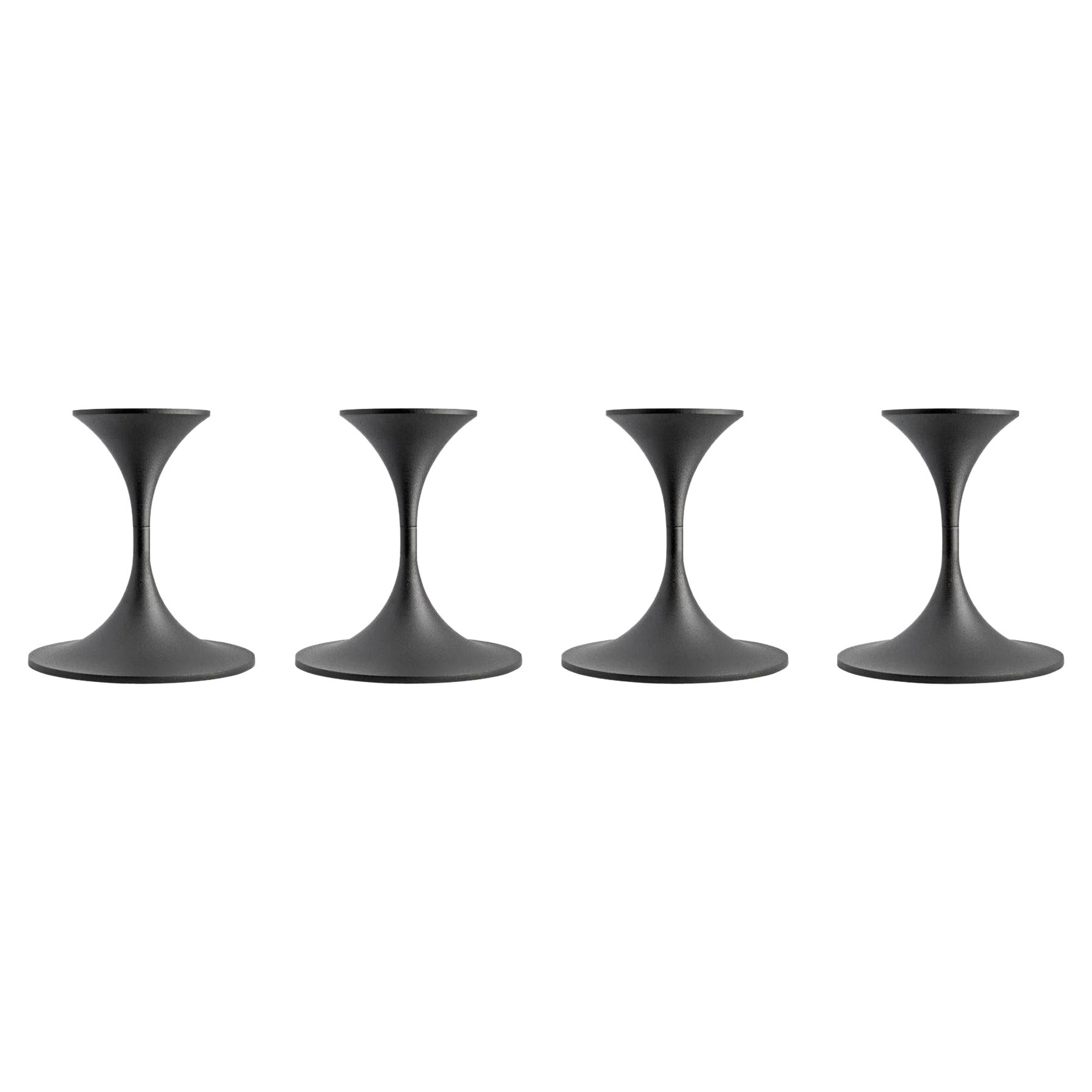 Ensemble de quatre chandeliers "Jazz" de Max Brüel, acier avec revêtement en poudre noire en vente