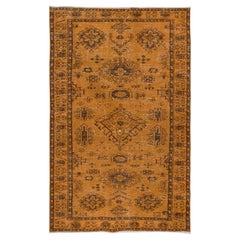 Handgefertigter türkischer Teppich in 5,5x8,5 Ft Orange mit Medaillons und Blumenmotiven