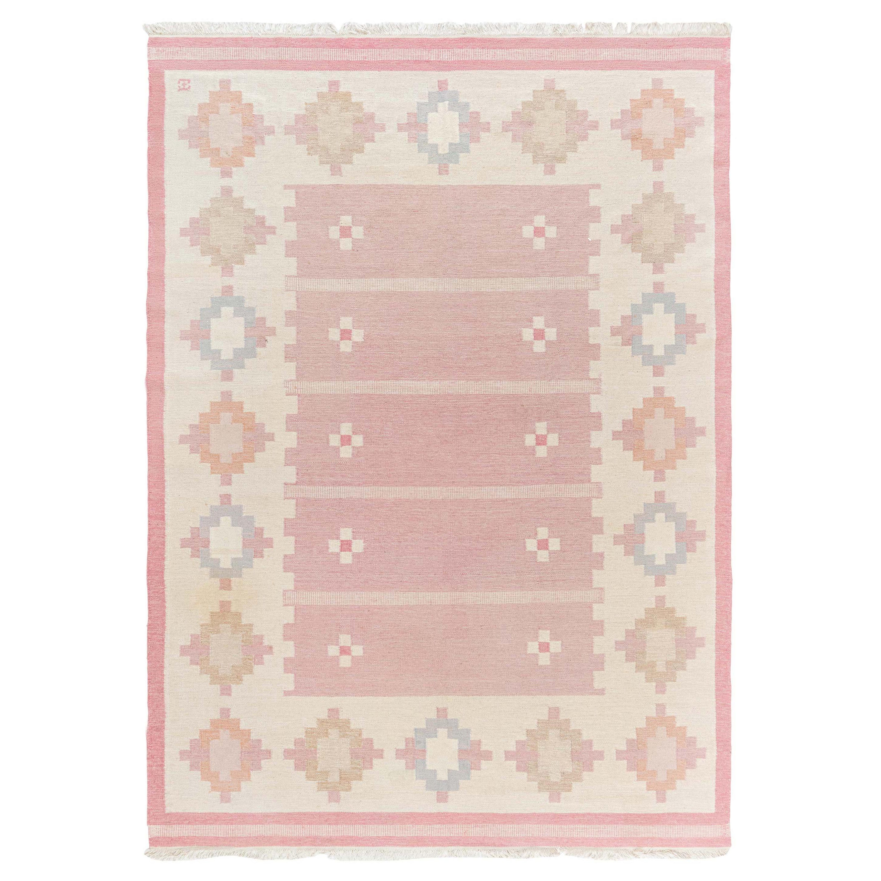 Vintage Swedish Double Sided Rug For Sale at 1stDibs