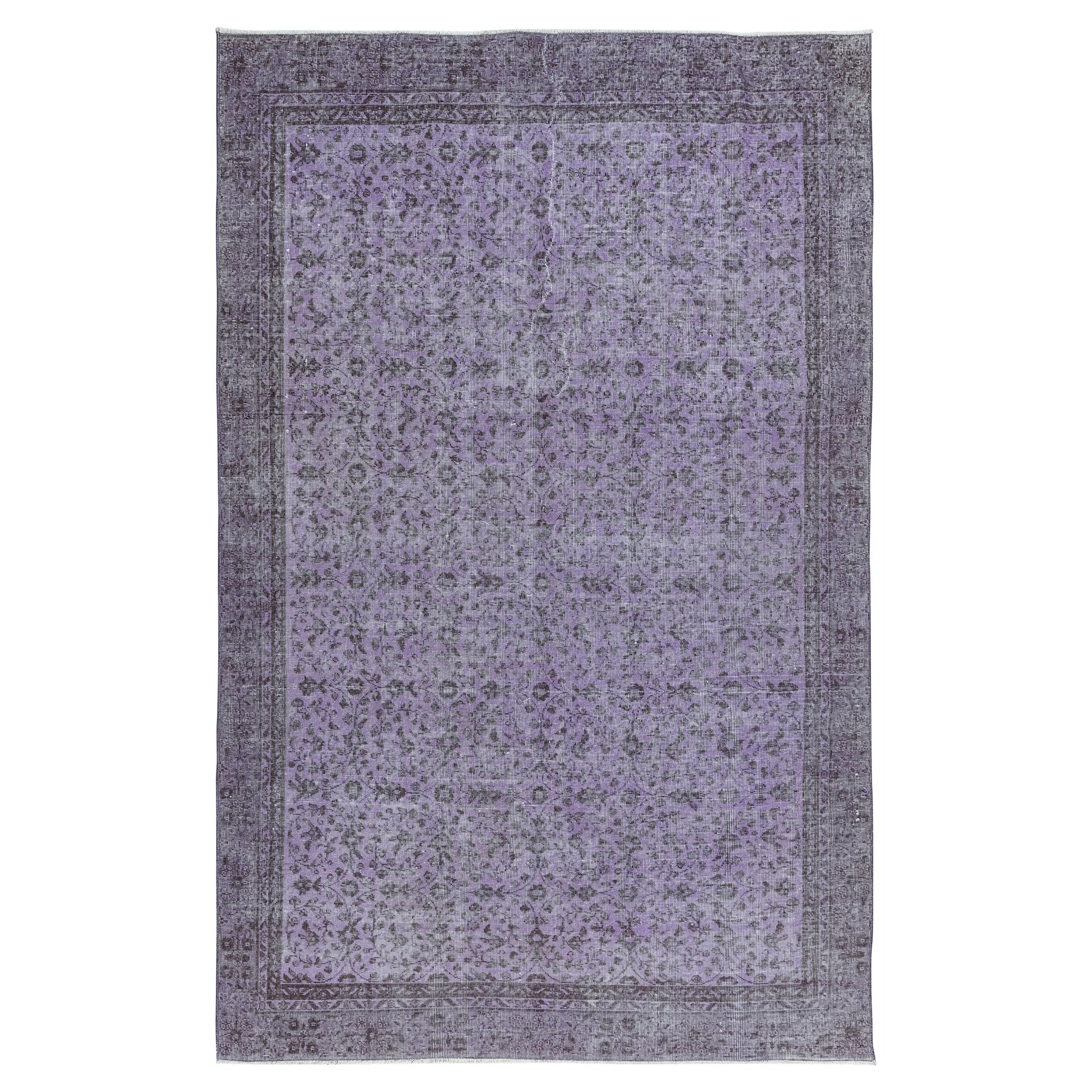 5.8x9.3 Ft Handmade Turkish Rug, Modern Orchid Purple Carpet, Bohem Home Decor For Sale