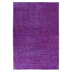 6.8x10 Ft Hand Made Floral Pattern Large Purple Rug. Ideal für moderne Inneneinrichtungen