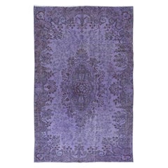 6x9 Ft Deep Purple Handmade Rug, Overdyed Turkish Carpet, Bohemian Rug