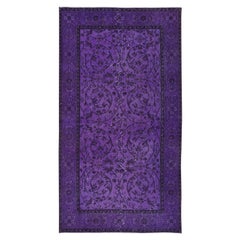 3.8x6.8 Ft Hand Knotted Modern Violet Purple Small Rug from Isparta, Turkey (en anglais)