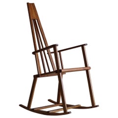 Swedish Mid Century Modern, Sculptural Rocking Chair in Pine, 1960s