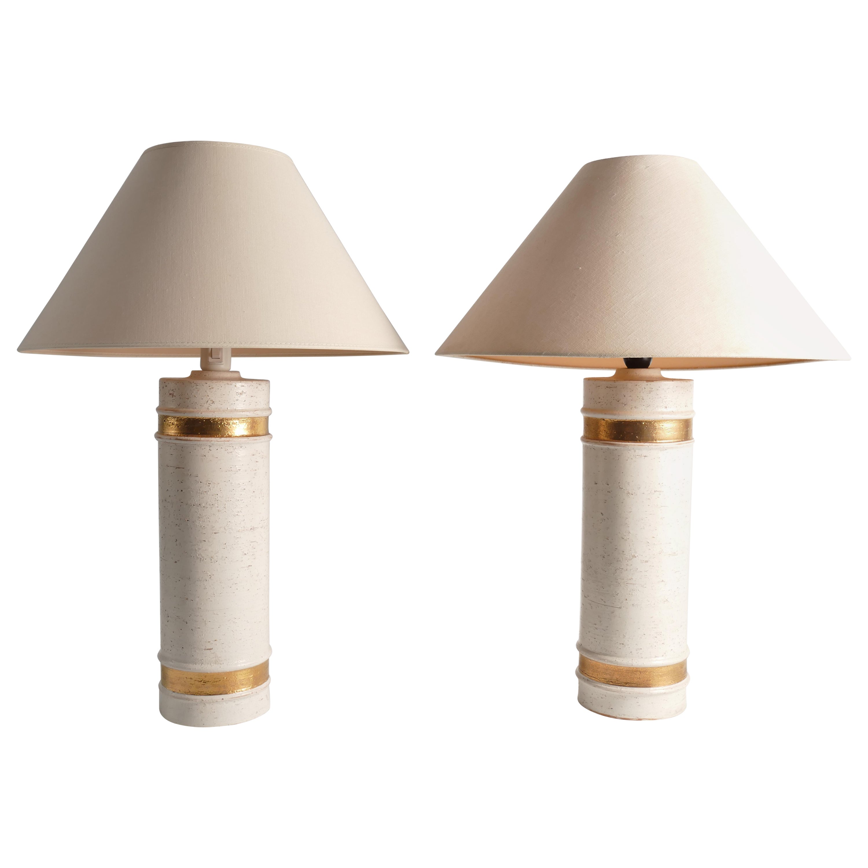 Mid-century Modern Ceramic Table Lamps by Bitossi for Bergboms, Set of 2, 1970's