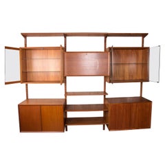 Large Danish modular teak shelf by Poul Cadovius 1960.