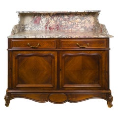  Louis Philippe Period Marble Top Buffet, 19th Century