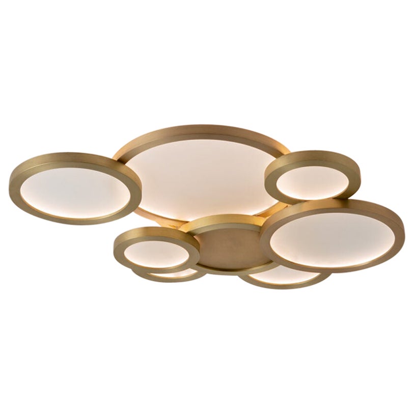 Cloud Brushed Brass Ceiling Mounted Lamp by Carla Baz For Sale