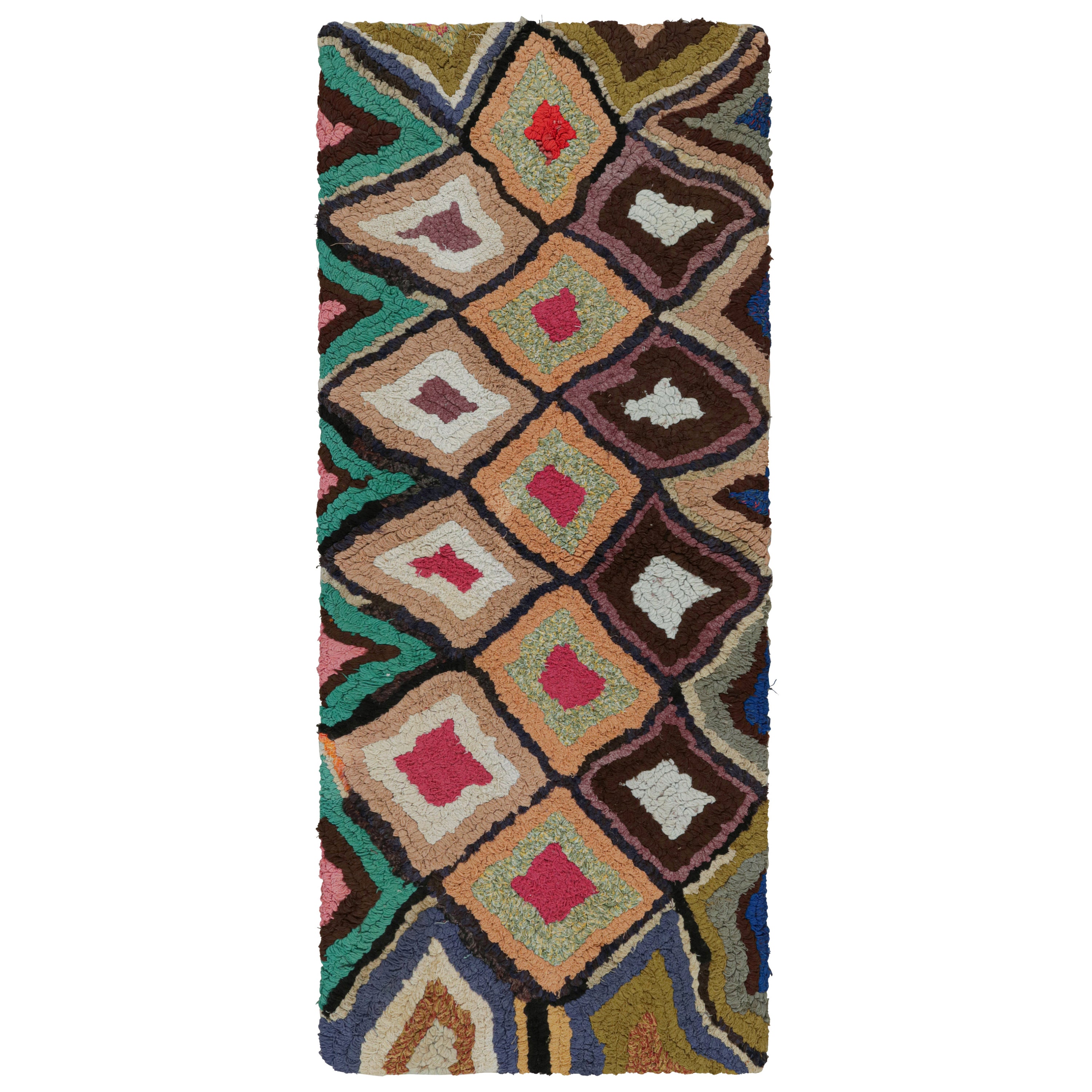 Vintage Azilal Moroccan Style Runner Rug, with Patterns from Rug & Kilim For Sale