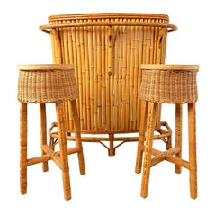 Tiki-Bar aus Bambus aus der Mitte des Jahrhunderts, 1960er Jahre