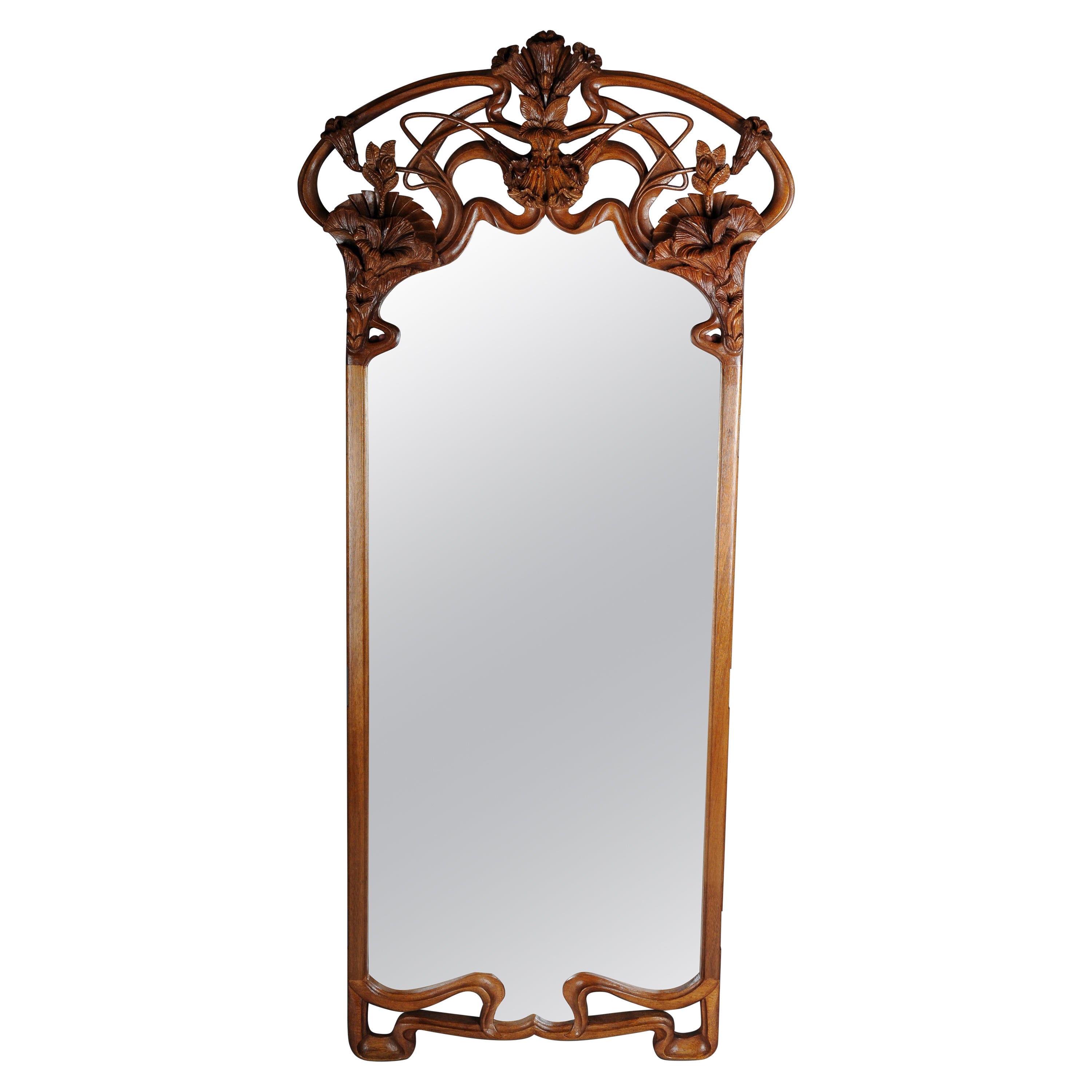 20th Century Royal French Art Noveau Wall Mirror For Sale
