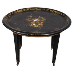 Victorian Lacquered Tray Side Table