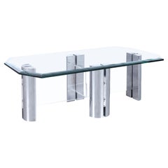 Retro Chrome and Lucite Coffee Table